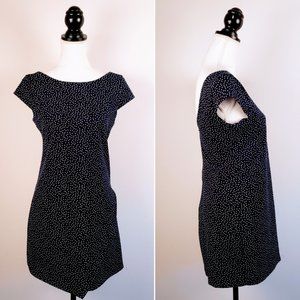 ZARA TRAFALUC Dress, Black White Polka Dot Short Cap Sleeve Career Cocktail, M